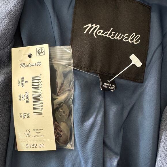 Madewell SZ 8 Rosedale Crepe Blazer Jacket Double-Breasted Lined Straight Fit - Picture 8 of 10